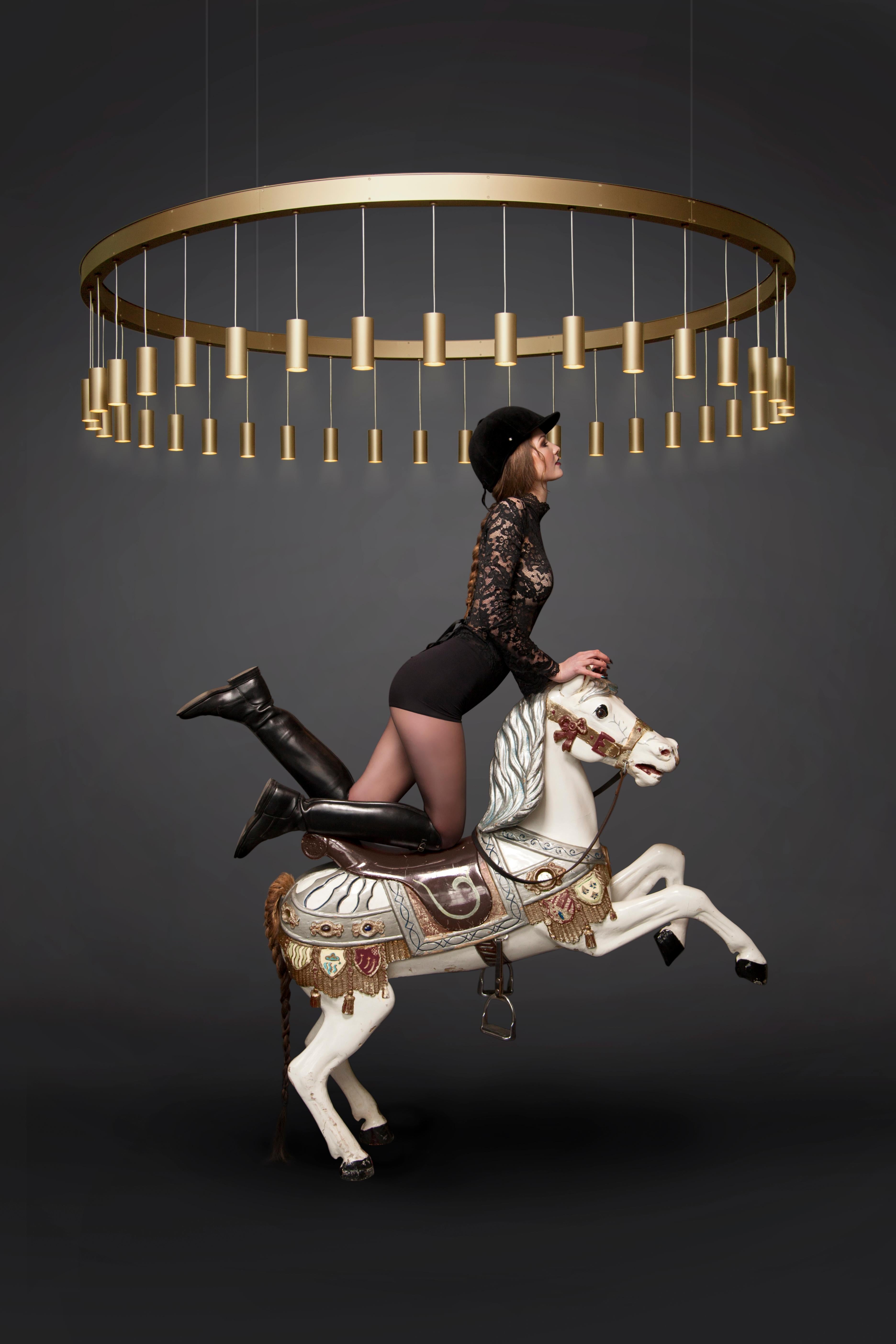 Lampada a sospensione contemporanea Myllennia 100 Round in alluminio anodizzato nero di JSPR in vendita 6
