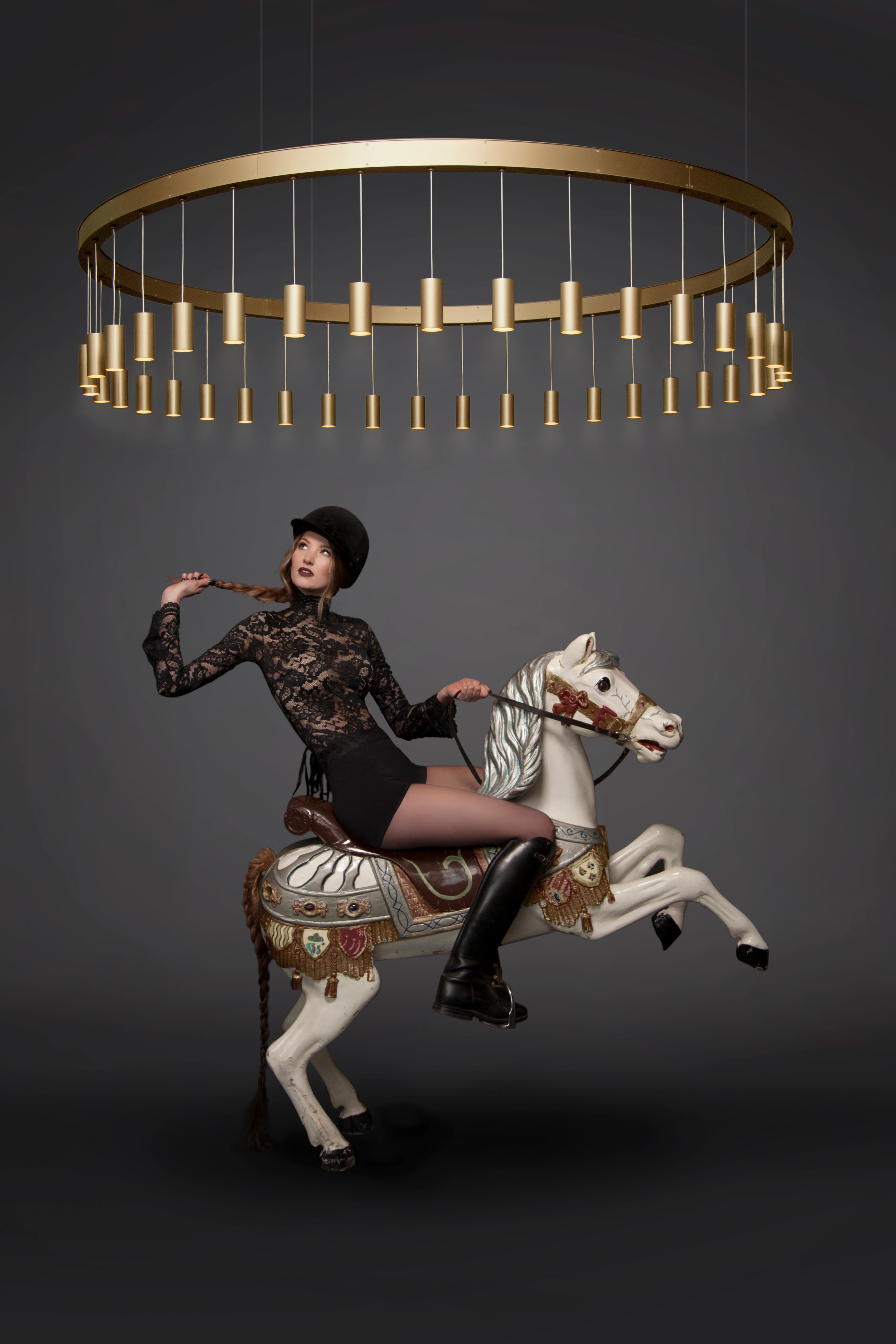 Lampada a sospensione contemporanea Myllennia 200 Round Bronze Aluminum di JSPR in vendita 7
