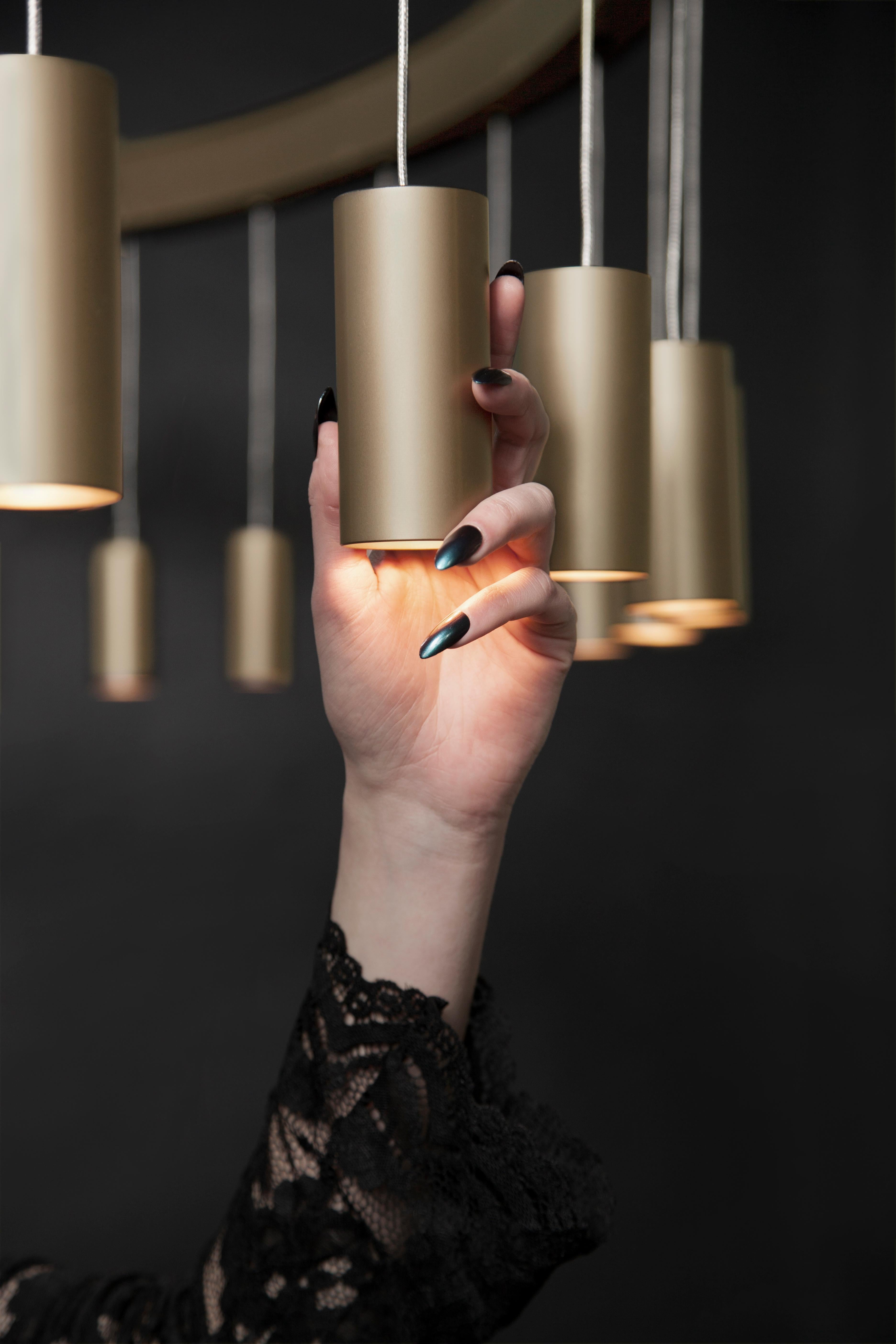 XXI secolo e contemporaneo Lampada a sospensione contemporanea Myllennia 200 Round Bronze Aluminum di JSPR in vendita