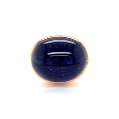 Georg Spreng - My Medallion Ring 18K Rosé Gold Oval Blue Tanzanite Cabochon