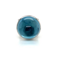 Georg Spreng - My Medallion Ring Platinum 950 Round Blue Aquamarine Cabochon