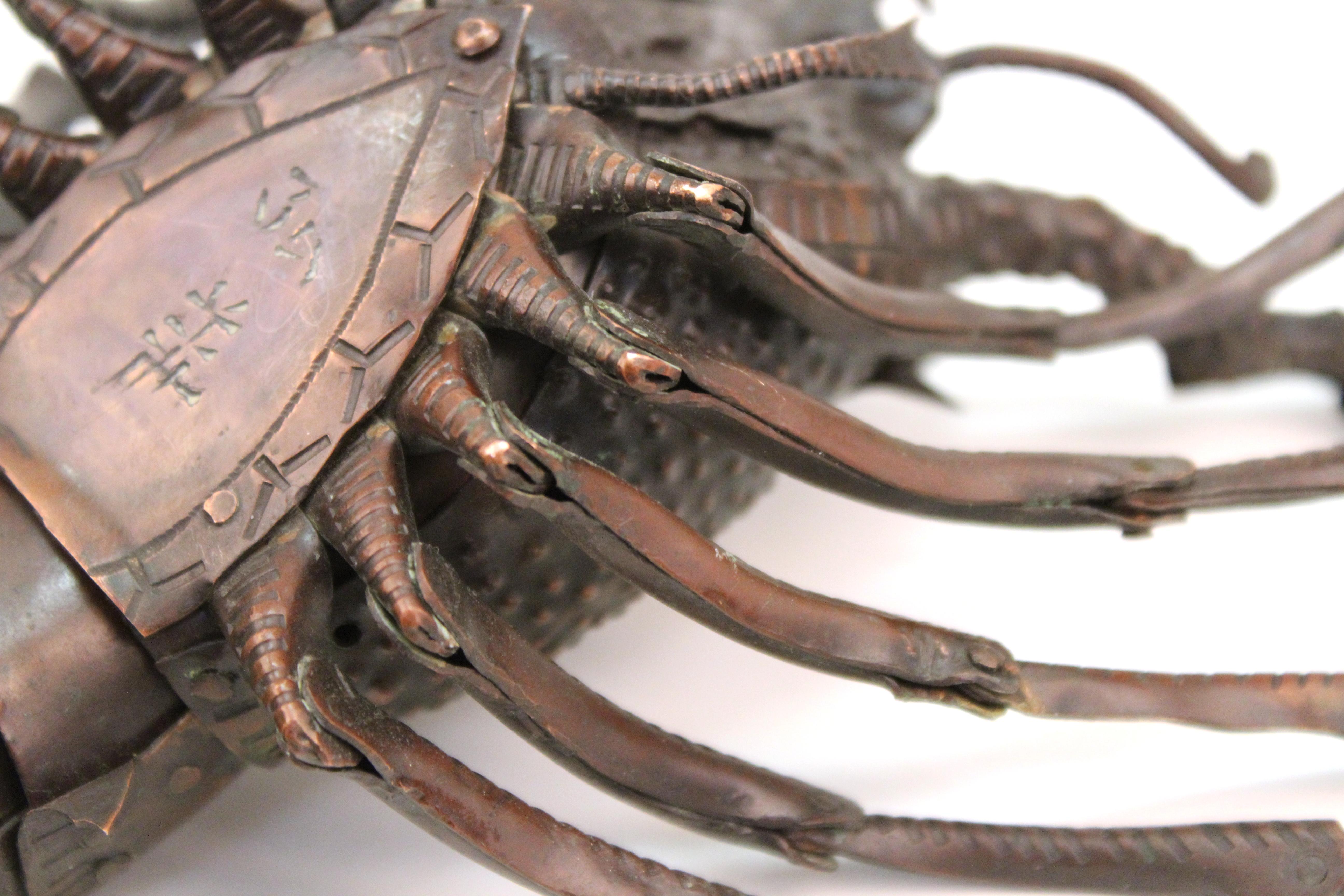 Myochin Style Hiroyoshi Japanese Edo Articulated Metal Rock Lobster For Sale 9
