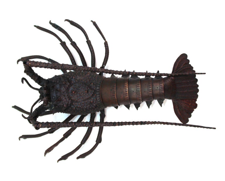Myochin Style Hiroyoshi Japanese Edo Articulated Metal Rock Lobster For Sale at 1stDibs