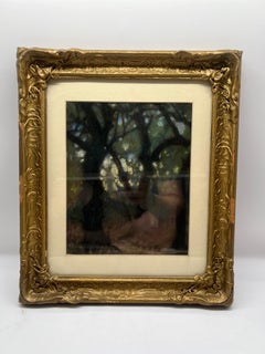 Myra Deibel Exhibited "In the Boboli Gardens" Chalk Drawing Florence Italy 1935