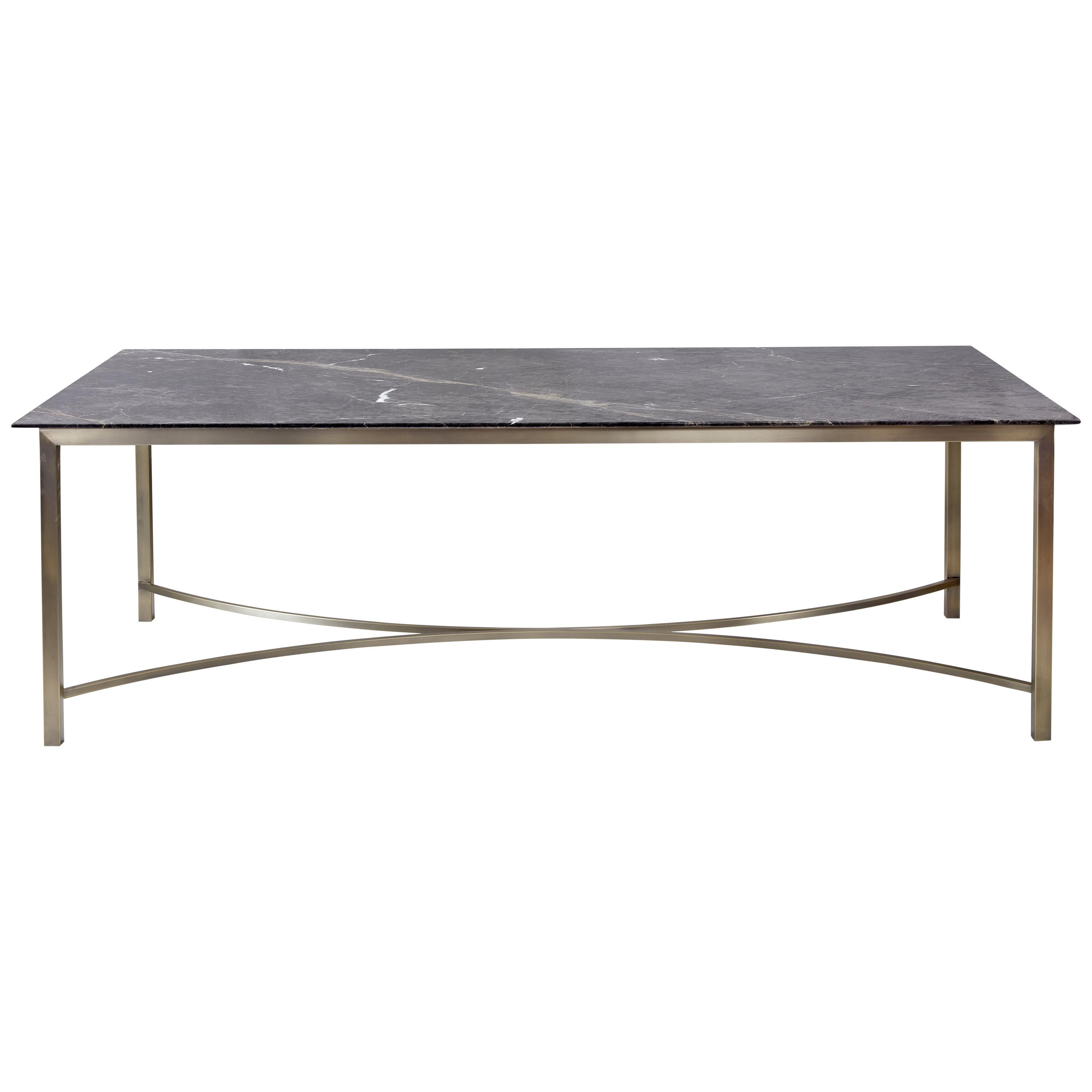 Ash Dining Table Stained Black on Concrete Legs For Sale at 1stDibs