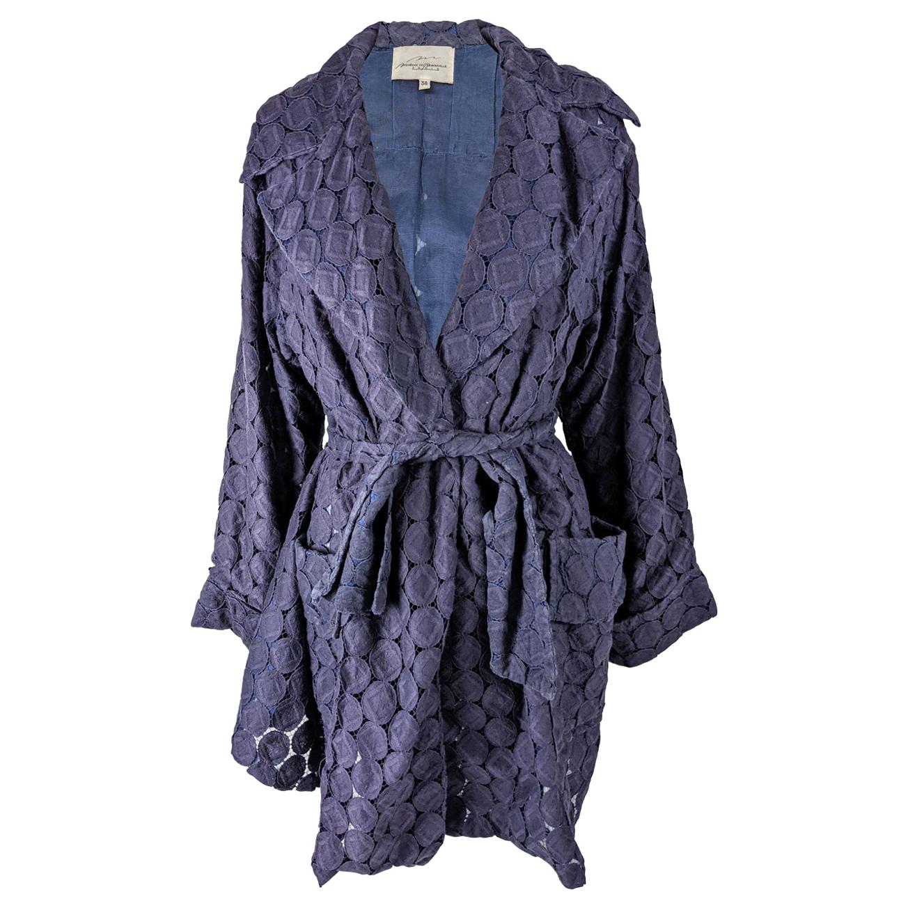 Myrene de Premonville Vintage Belted Lace Swing Coat, S/S 1991
