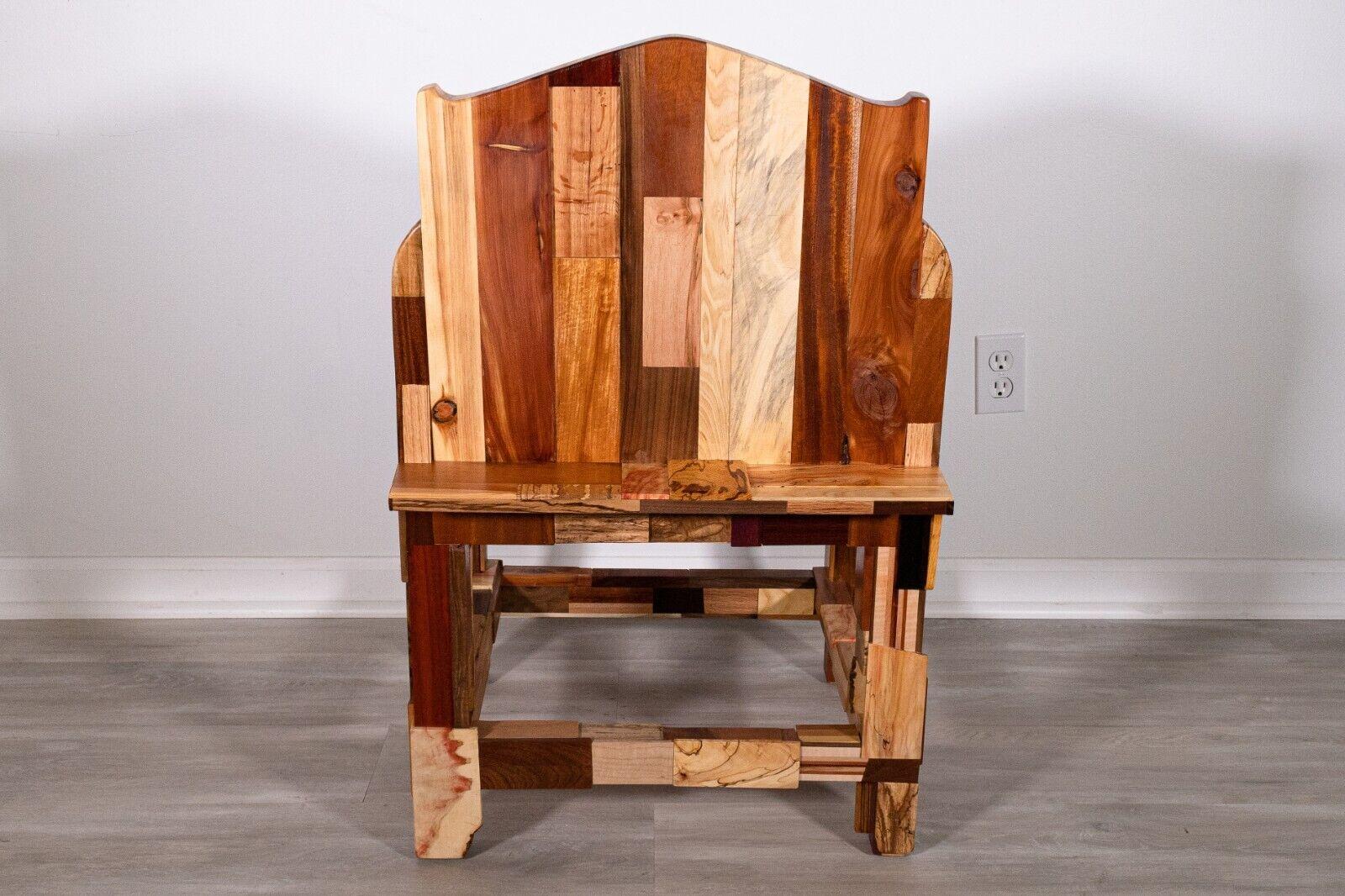 Myriad of Assorted Wood Handcrafted Custom Studio Chair Signed by Artist 2020 In Good Condition In Keego Harbor, MI