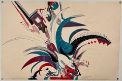 Feminist Surrealist French Woman Abstract Lithograph Embossing Myriam Bat-Yosef