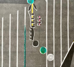 Feminist Surrealist French Abstract Colorful Lithograph Print Myriam Bat Yosef