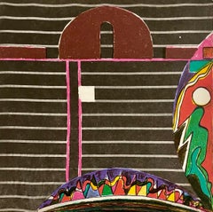 Feminist Surrealist French Abstract Colorful Lithograph Print Myriam Bat Yosef