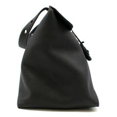 Myriam Schaefer Black Grained Leather Lord Tote Bag