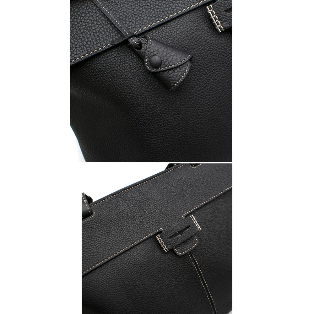 Myriam Schaefer Black Grained Leather Lord Tote Bag 1