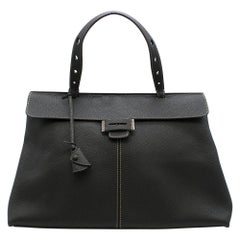 Myriam Schaefer Borsa Lord in pelle martellata nera