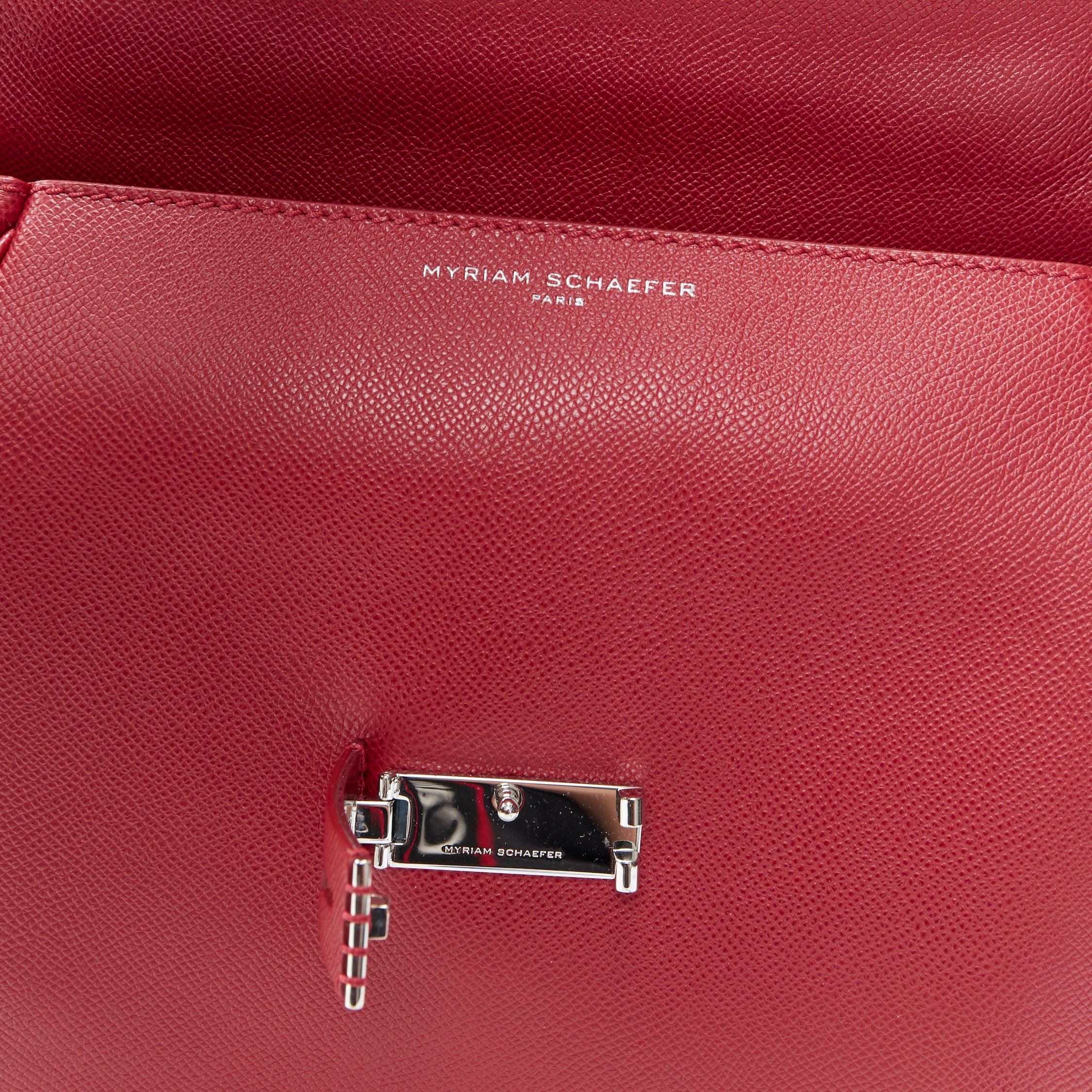 MYRIAM SCHAEFER Byron red leather cut out top handle satchel shoulder bag 4