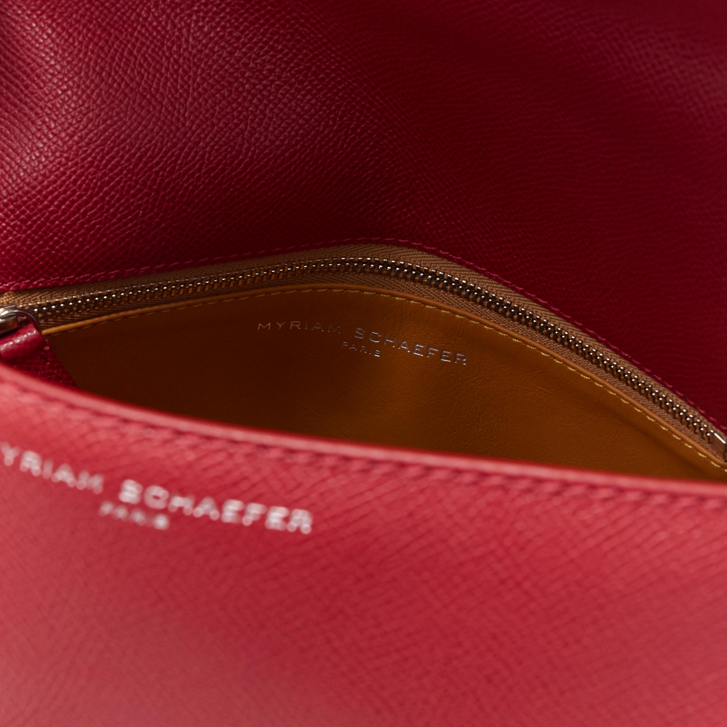 MYRIAM SCHAEFER Byron red leather cut out top handle satchel shoulder bag 5