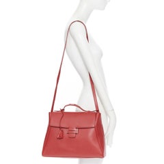 MYRIAM SCHAEFER Byron red leather cut out top handle satchel shoulder bag