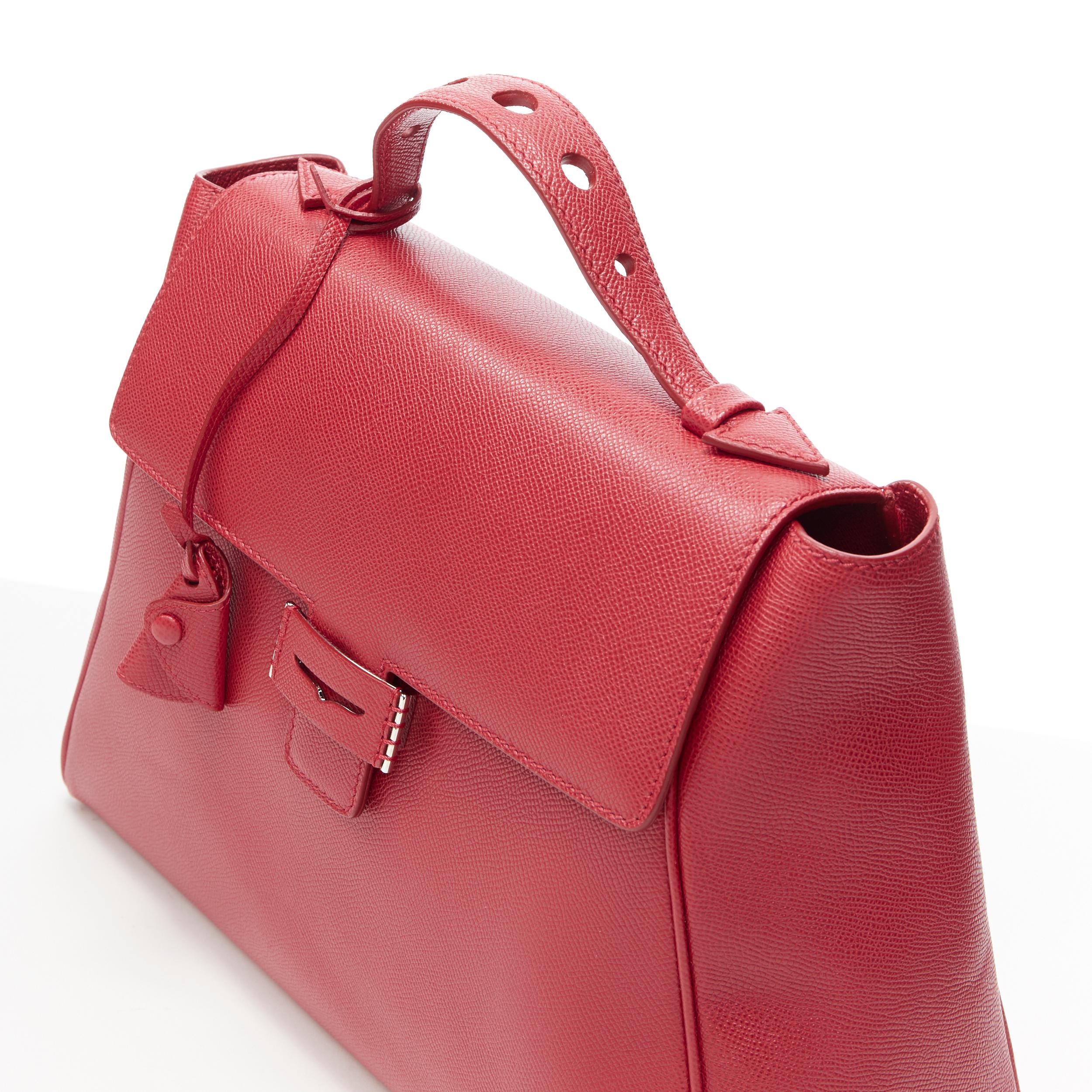 Women's MYRIAM SCHAEFER Byron red leather cut out top handle satchel shoulder bag