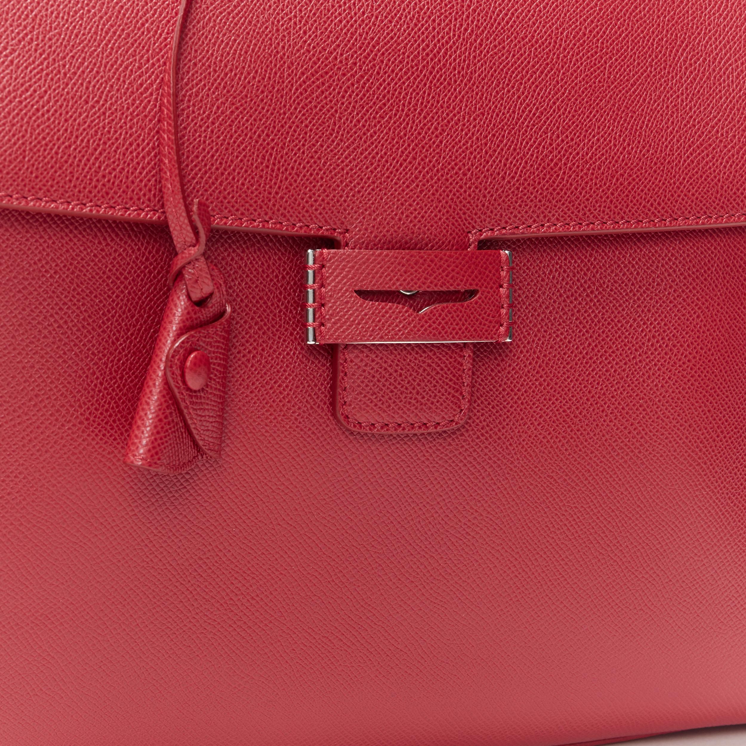 MYRIAM SCHAEFER Byron red leather cut out top handle satchel shoulder bag 1