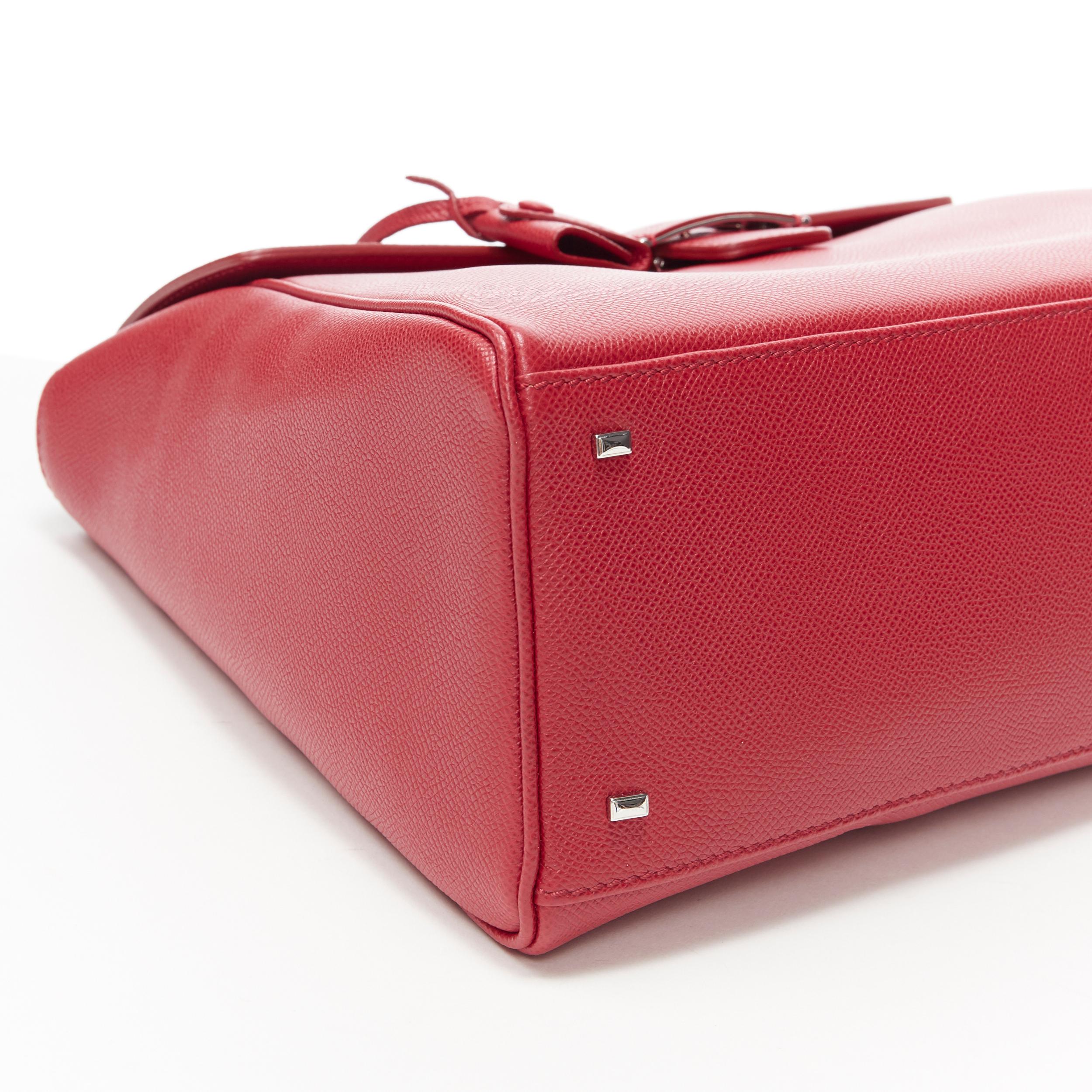 MYRIAM SCHAEFER Byron red leather cut out top handle satchel shoulder bag 2