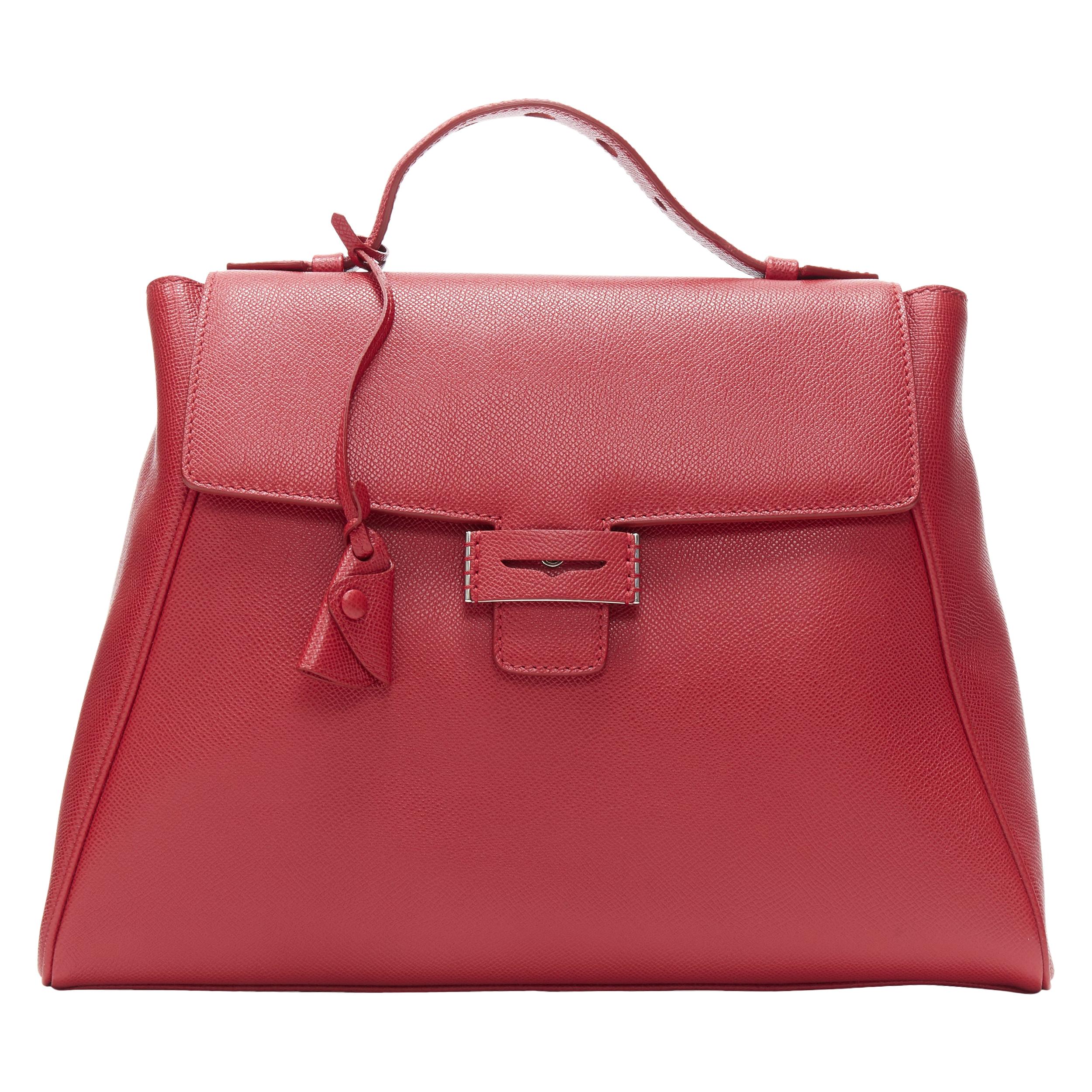 MYRIAM SCHAEFER Byron red leather cut out top handle satchel shoulder bag