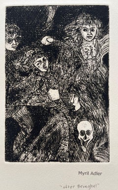1960s "After Brueghel" Intaglio Etching NY Artist Myril Adler