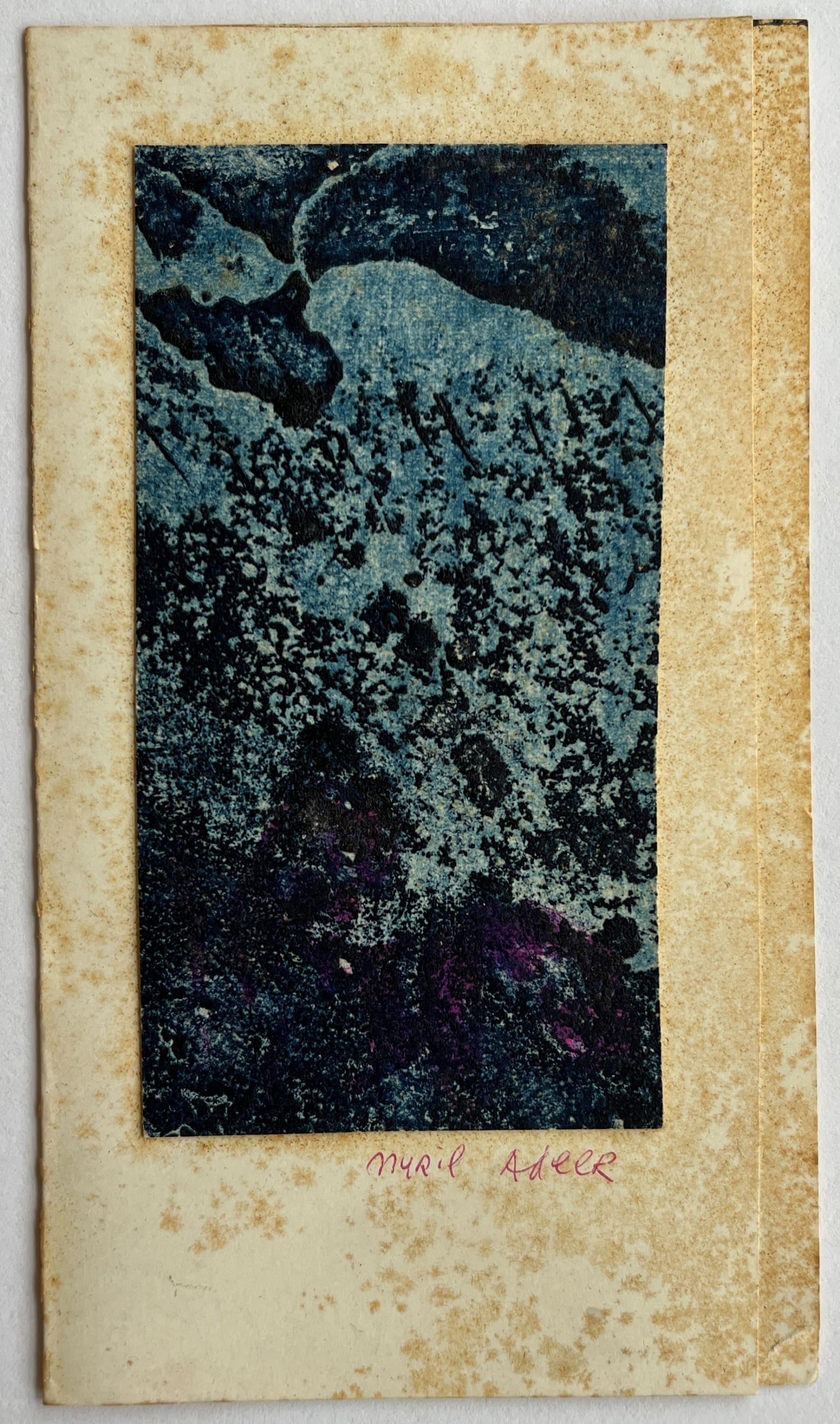 1960 Collage blu incisione calcografica Artista di NY Myril Adler in vendita 2