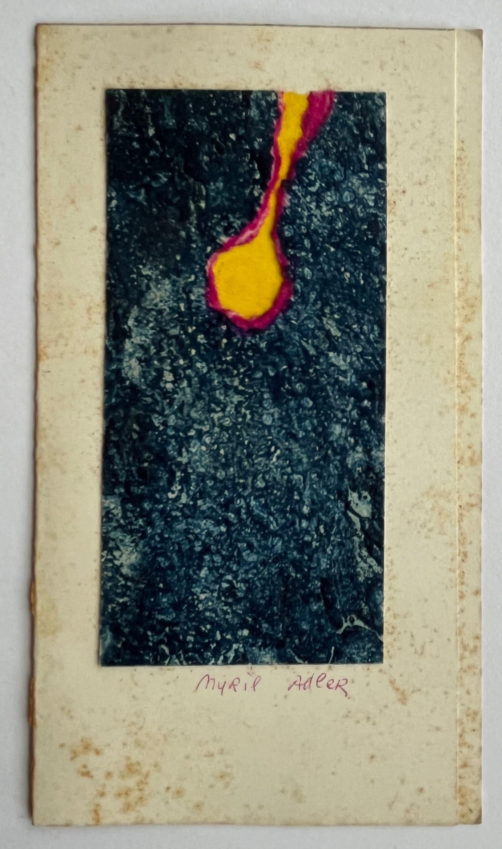 1960s Azul y Amarillo II Collage Grabado Aguafuerte NY Artista Myril Adler en venta 2