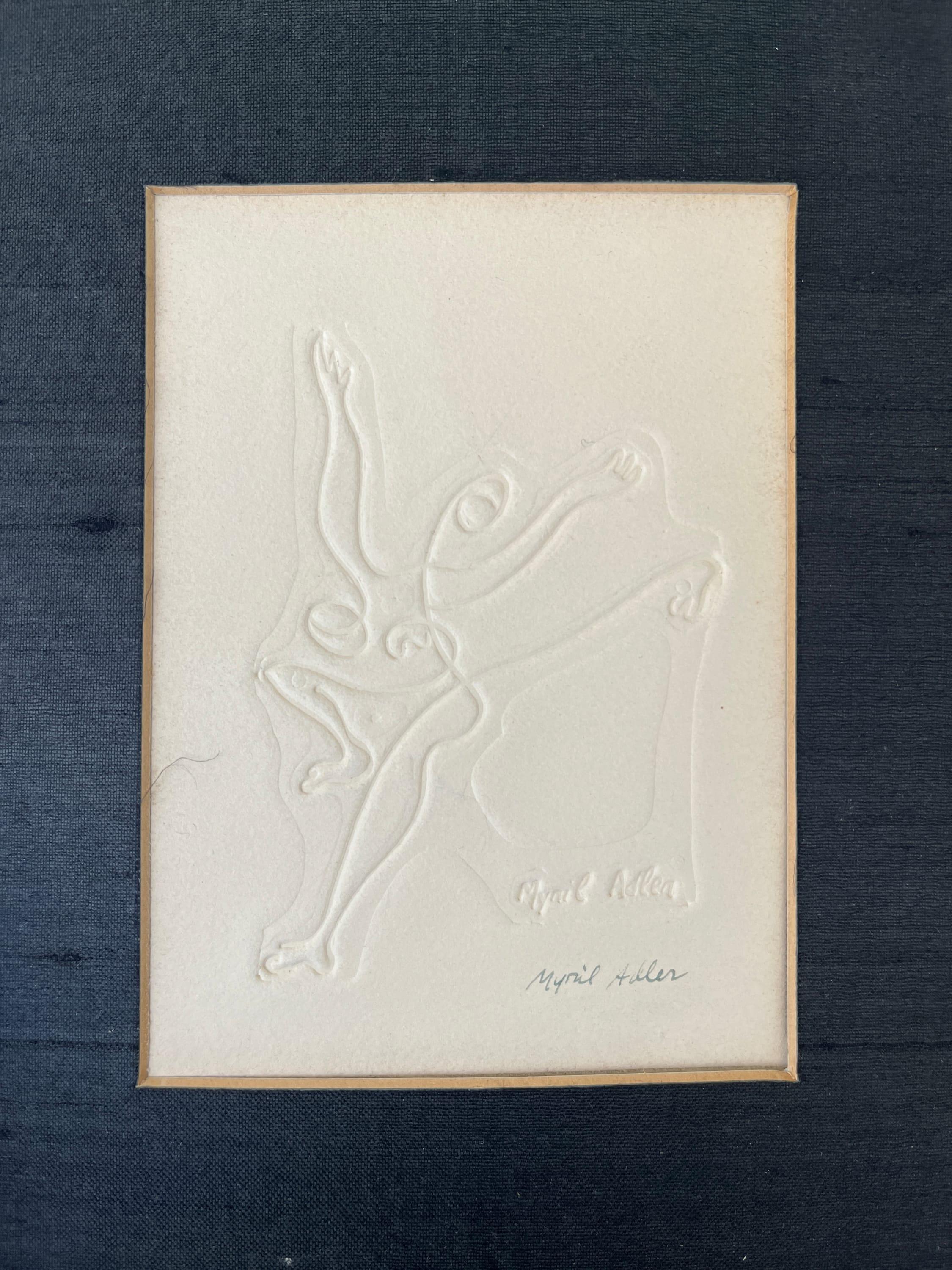 1960er Jahre „Dancer“ Blind Embossment Druck NY Künstlerin Myril Adler 4