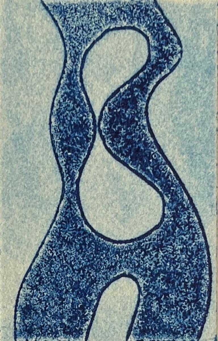 Myril Adler
Figurativo in Blues
c.anni '60
Inchiostro per collage su carta
1,5 "x2,5" non incorniciato
Timbro di proprietà


Myril Adler è nata il 22 settembre 1920 a Vitebsk, in Russia (oggi Bielorussia), ed è emigrata con i suoi genitori negli