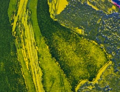 1960s "Magic Window" Green, Pink, Yellow Collage Intaglio Etching NY Artist