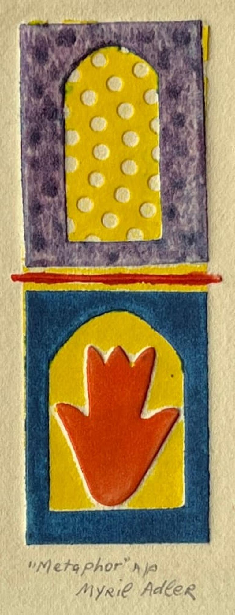 Collagraphe abstraite « Metaphor » de l'artiste new-yorkaise Myril Adler, années 1960 en vente 1