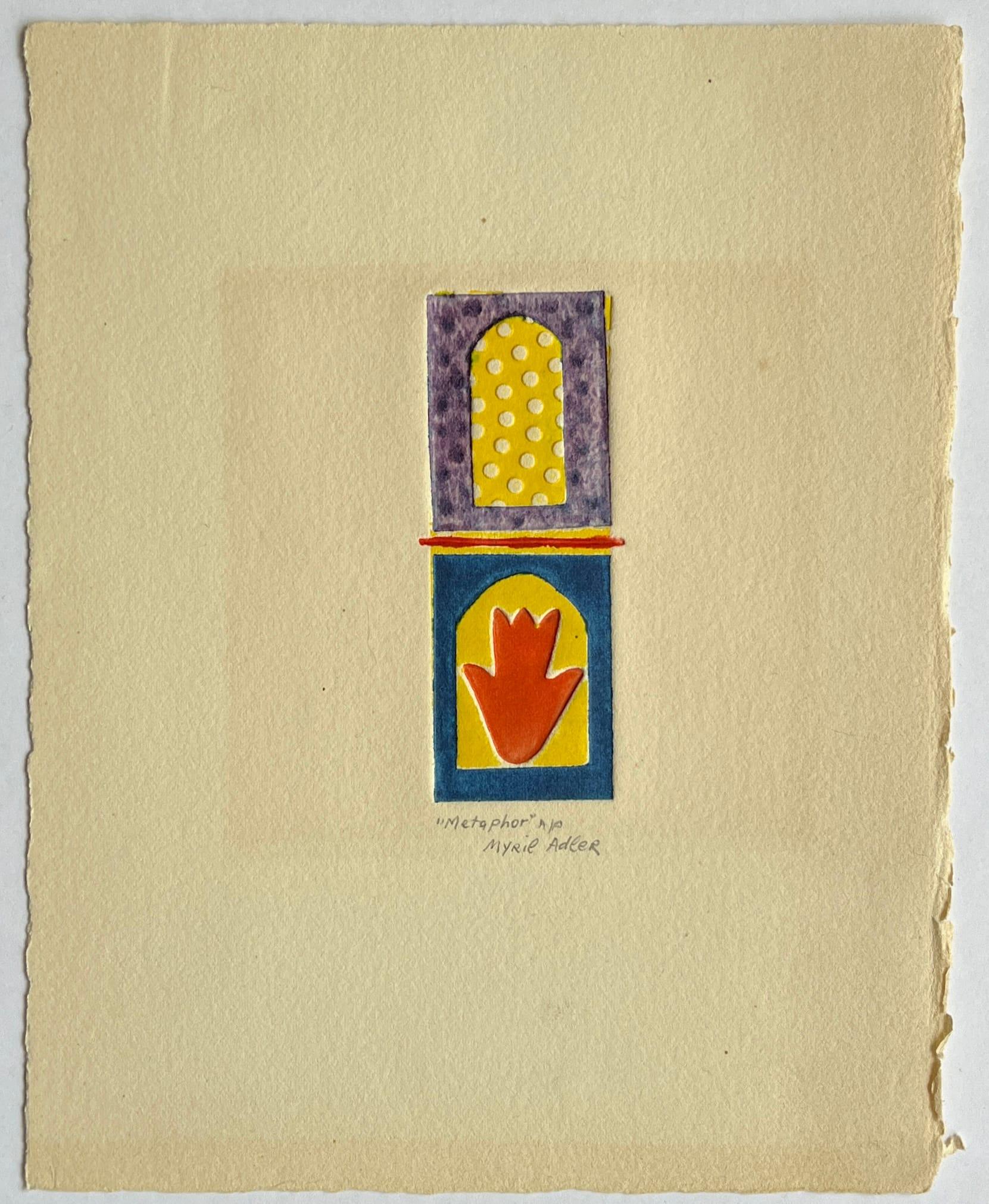 Collagraphe abstraite « Metaphor » de l'artiste new-yorkaise Myril Adler, années 1960 en vente 3