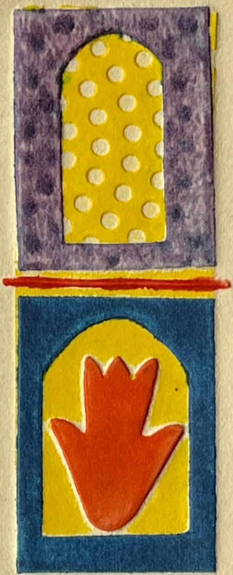 1960 "Metafora" Collagraph astratto dell'artista di NY Myril Adler