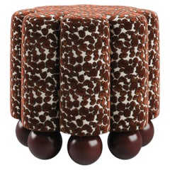 Myrna Stool Made in Portugal By Ottiu Velvet Lacquered Wood