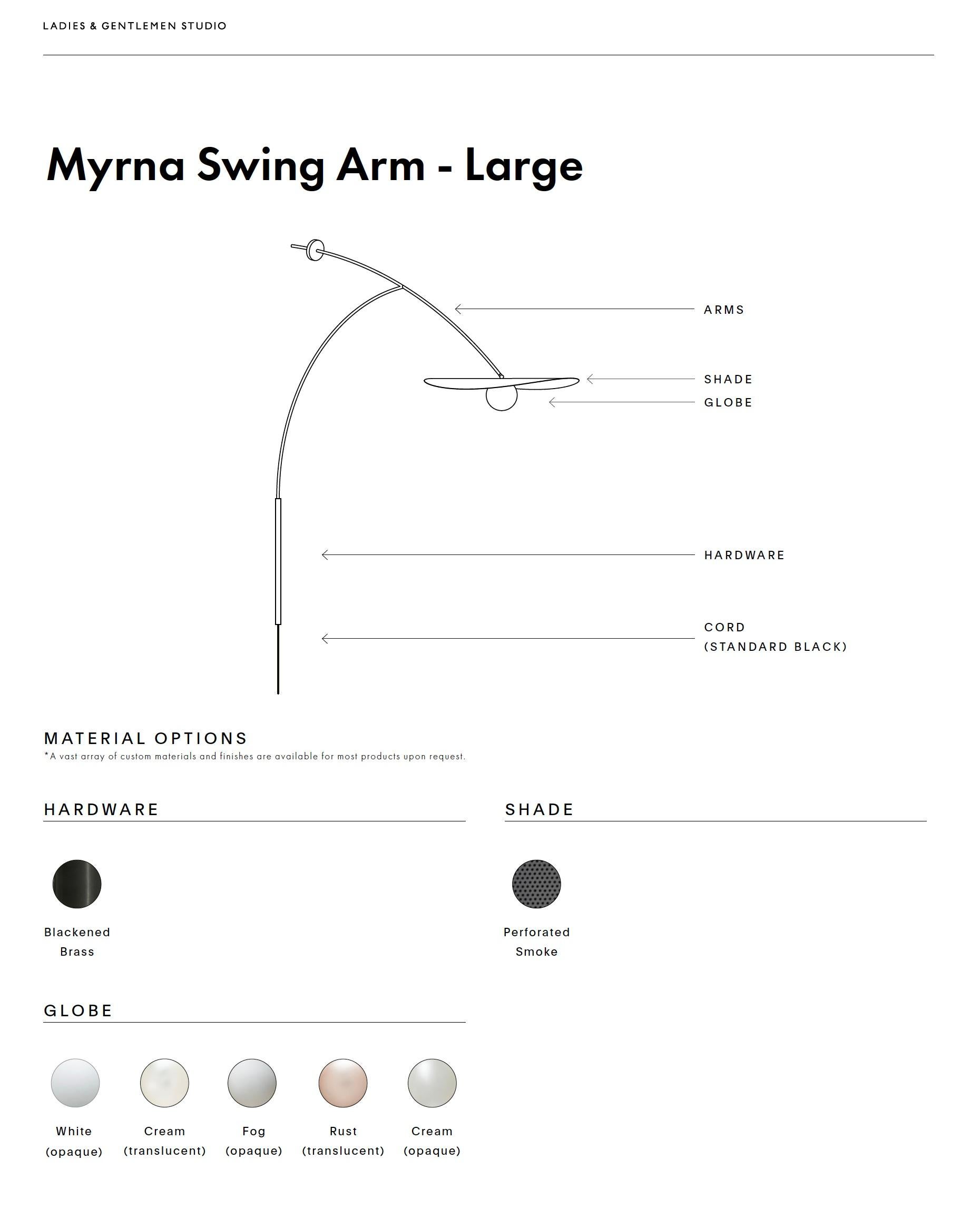 Aluminum Myrna Swing Arm, Large, Wall Mounted Mobile Light, Plugin / Hardwired  For Sale