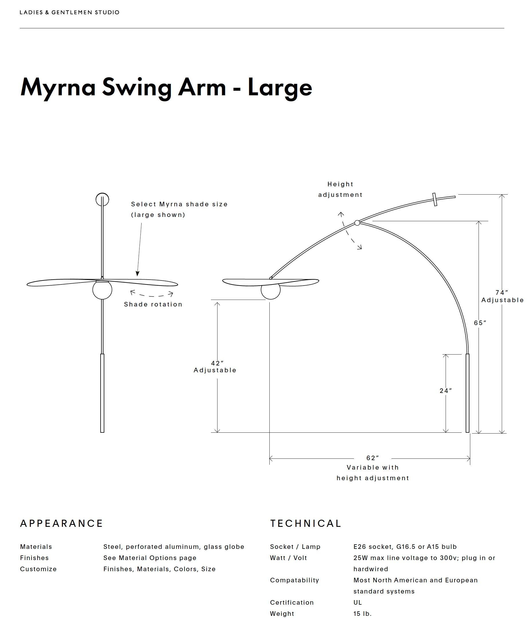 Myrna Swing Arm, Large, Wall Mounted Mobile Light, Plugin / Hardwired  For Sale 1