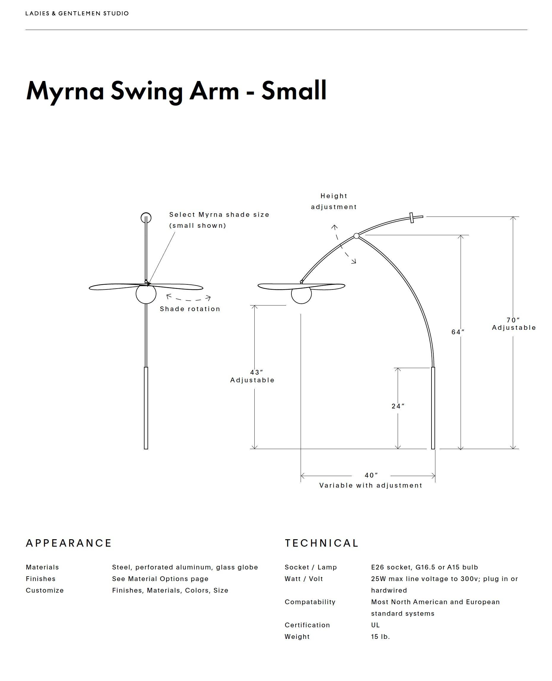Myrna Swing Arm, Small, Wall Mounted Mobile Light, Plugin / Hardwired  In New Condition For Sale In Brooklyn, NY