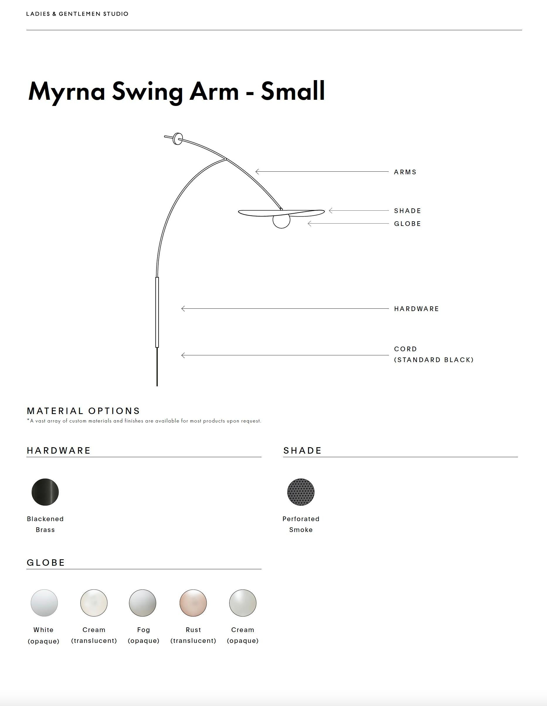 Contemporary Myrna Swing Arm, Small, Wall Mounted Mobile Light, Plugin / Hardwired  For Sale