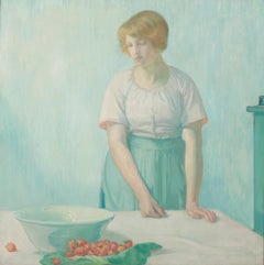 Woman mit Erdbeerbeeren