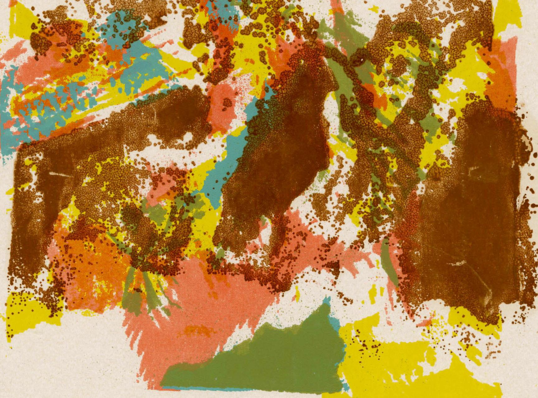 Untitled - Beige Abstract Print by Myron Kozman