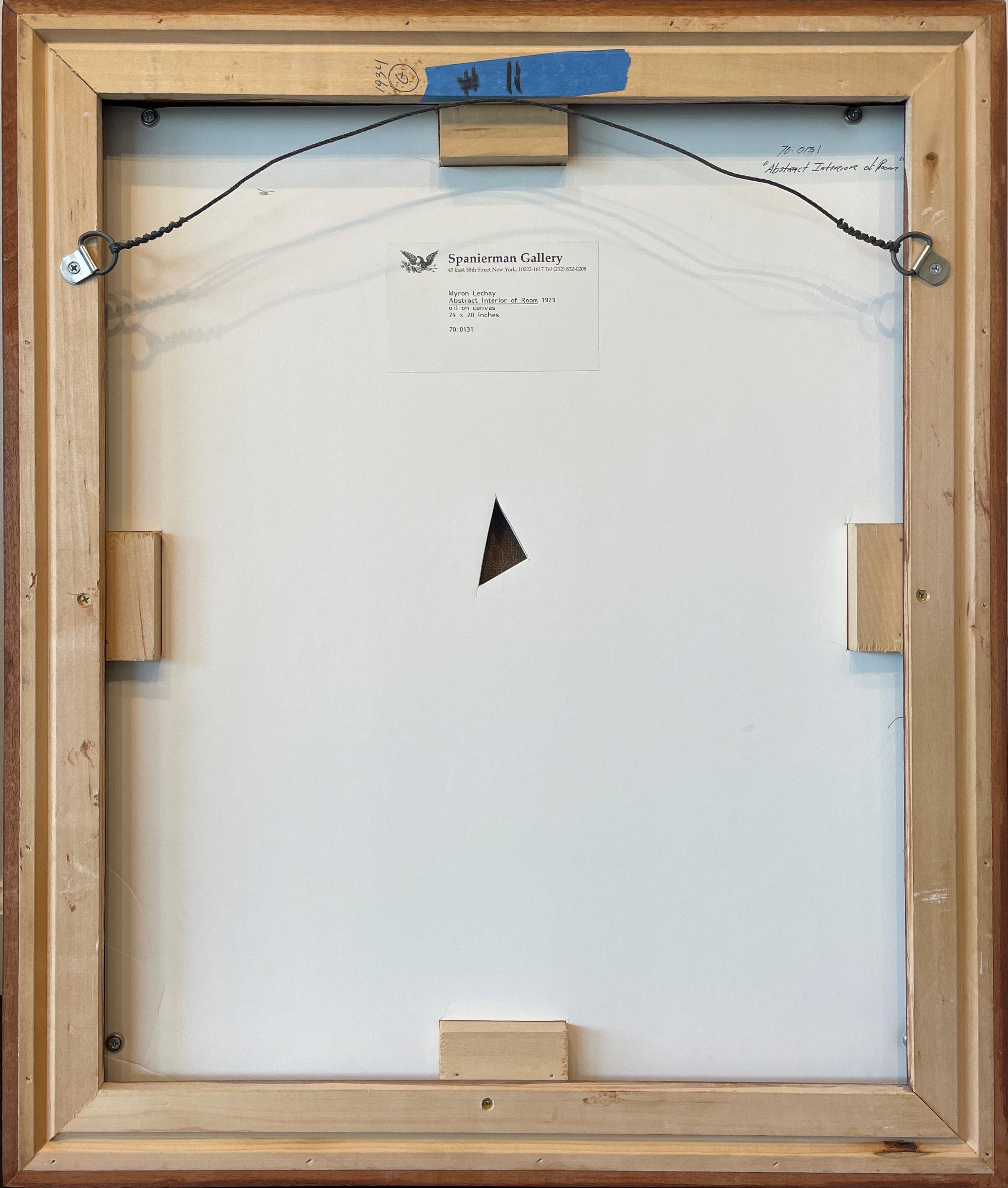 « Abstract Interior of Room » Myron Lechay, coloré abstrait géométrique précoce en vente 5