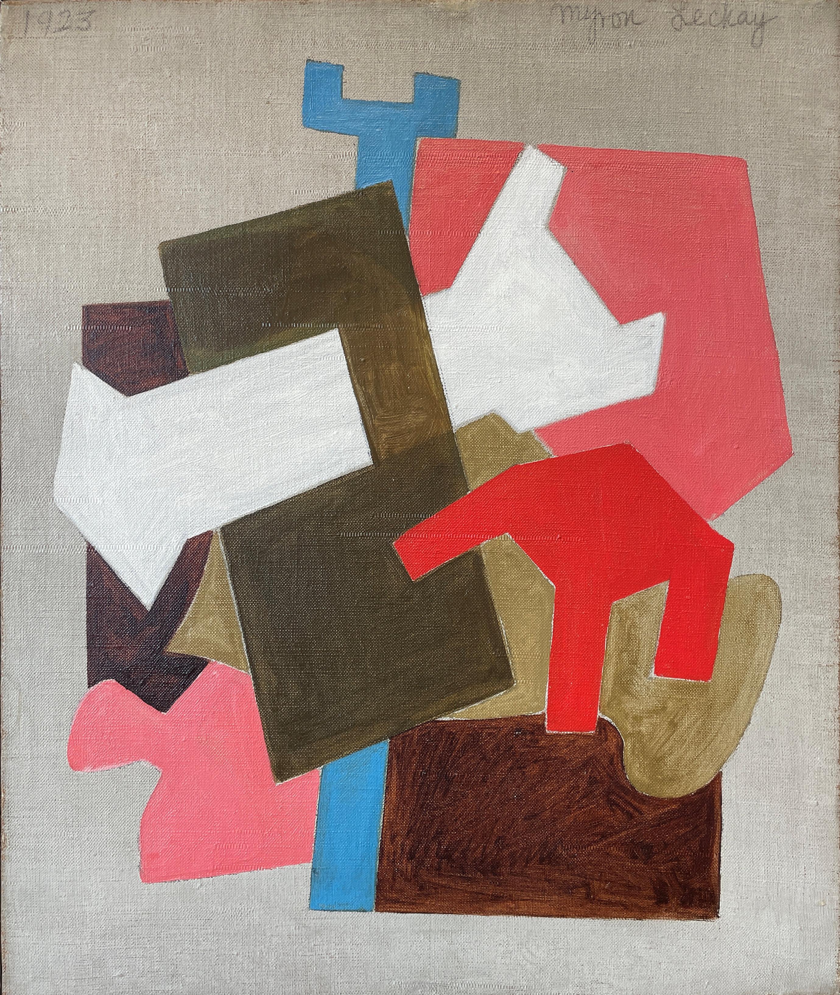 Myron Lechay
Abstract Interior of Room, 1923
Signed upper right corner and dated upper left corner
Oil on canvas
24 x 20 inches

Provenance:
Estate of the artist
Spanierman Gallery, New York

Known for his delicate colorism and graceful abstract