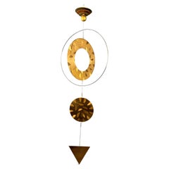 Myron Wasserman 1980s Mobile of Brass and Other Metals