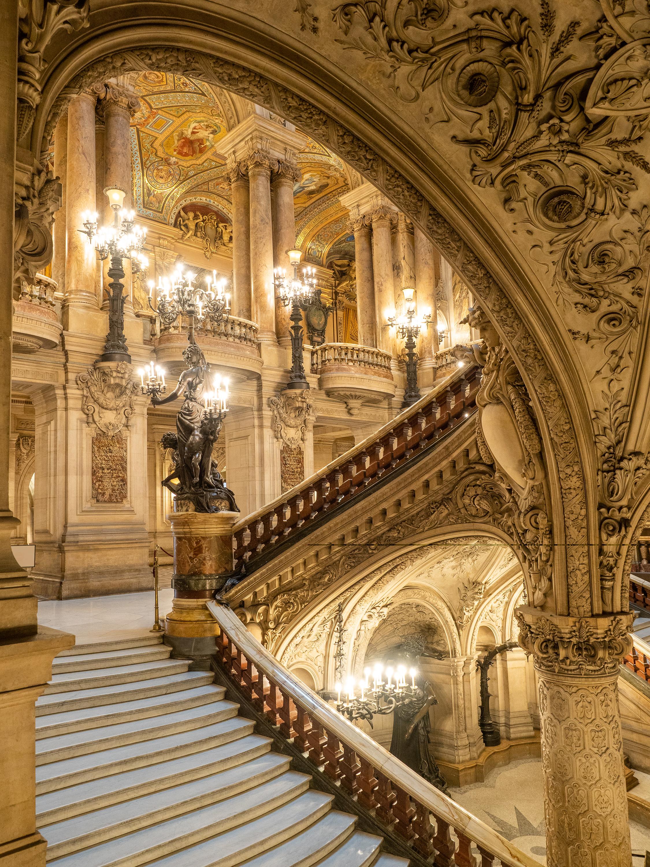 Myrtie Cope Color Photograph - "Opera Garnier Stairwell" - architectural photography - Paris - Ezra Stoller