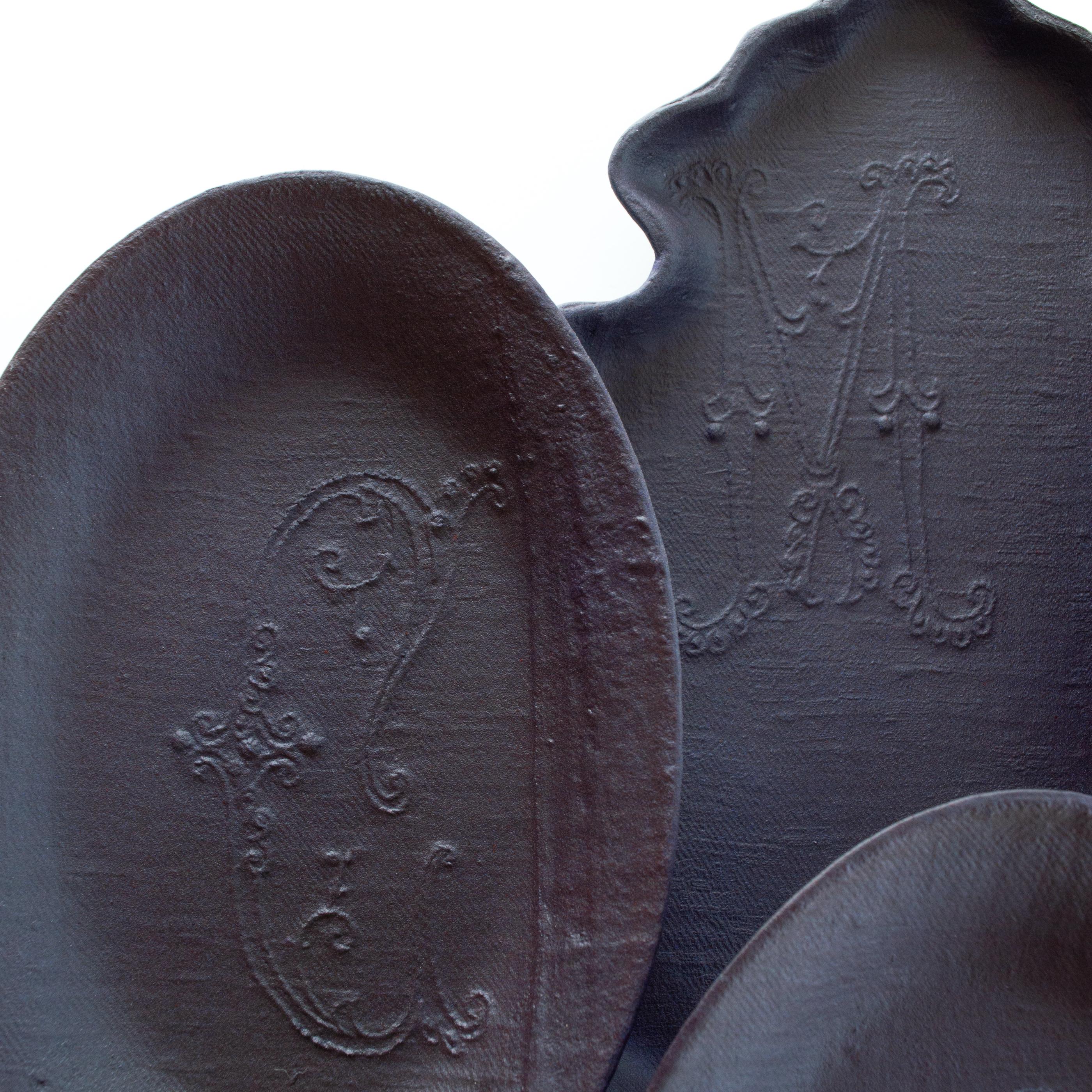 Other Deep Purple Ceramic Wall Art Sculpture - 