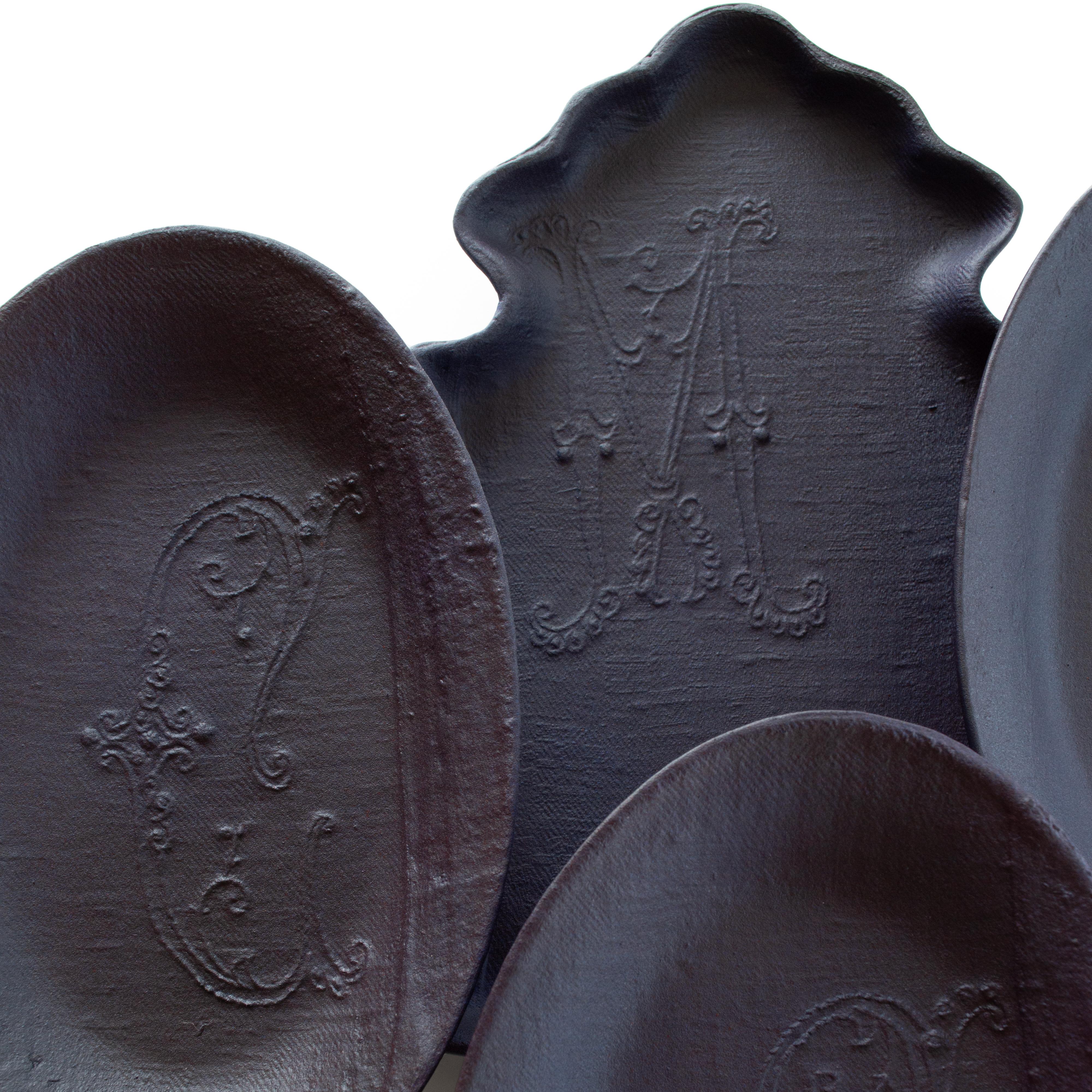 Dutch Deep Purple Ceramic Wall Art Sculpture - 