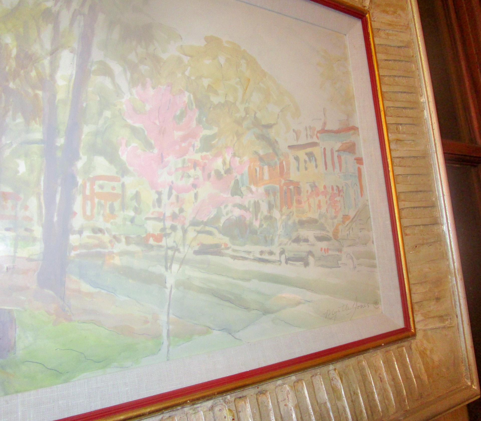 Myrtle Jones Savannah Impressionist Painting of Gaston Street Savannah Georgia 1