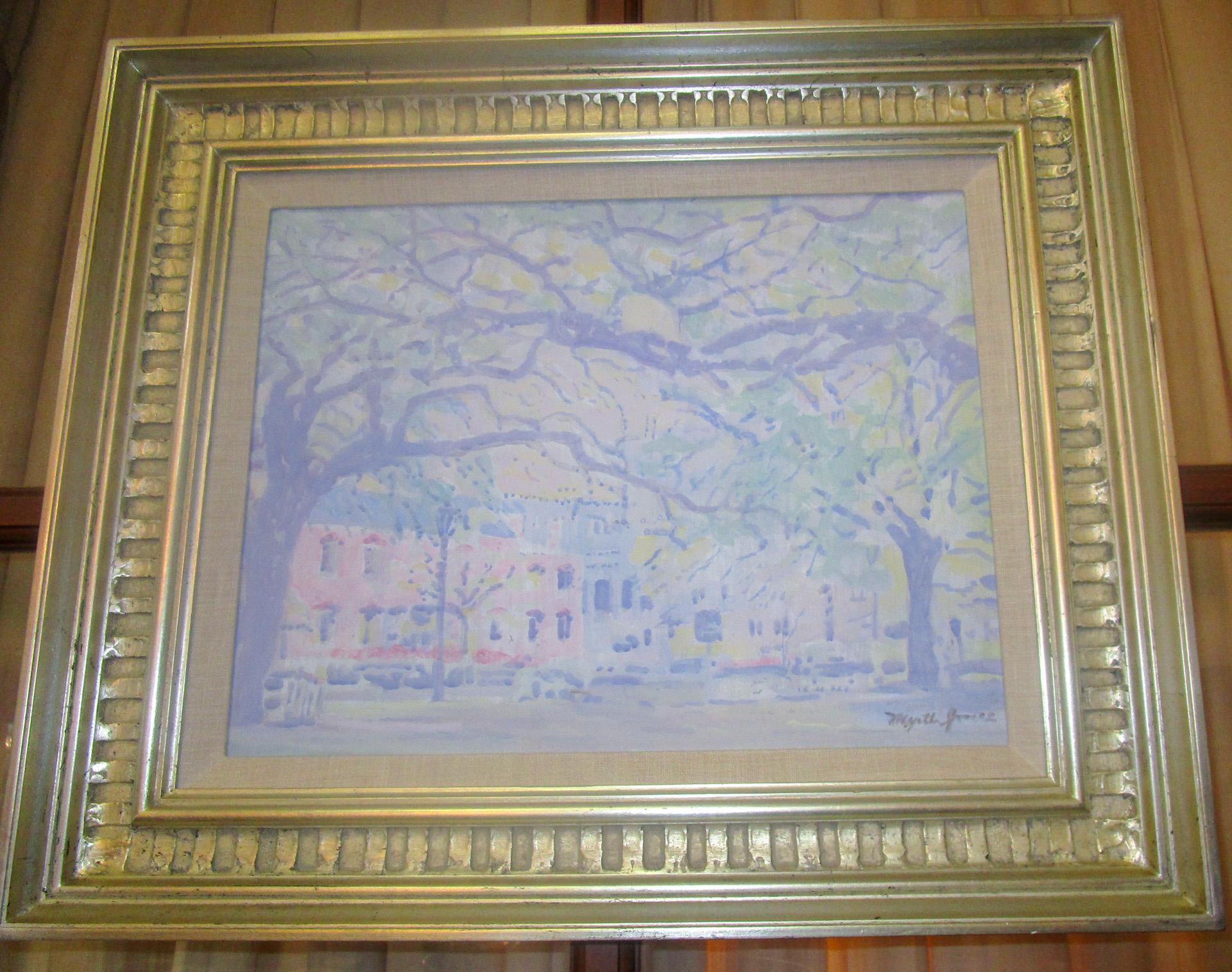 Myrtle Jones Savannah Impressionist Painting of Old Pink House Reynolds Square 3