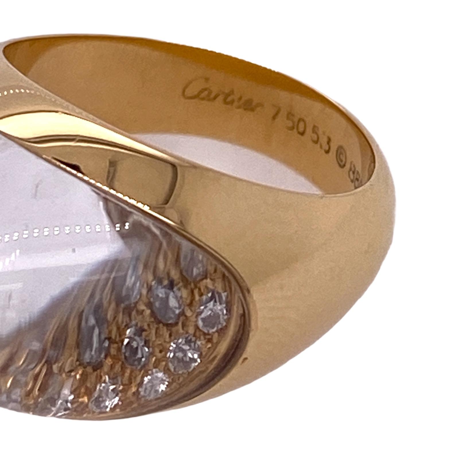 Modern Myst de Cartier Diamond Crystal 18 Karat Yellow Gold Estate Ring