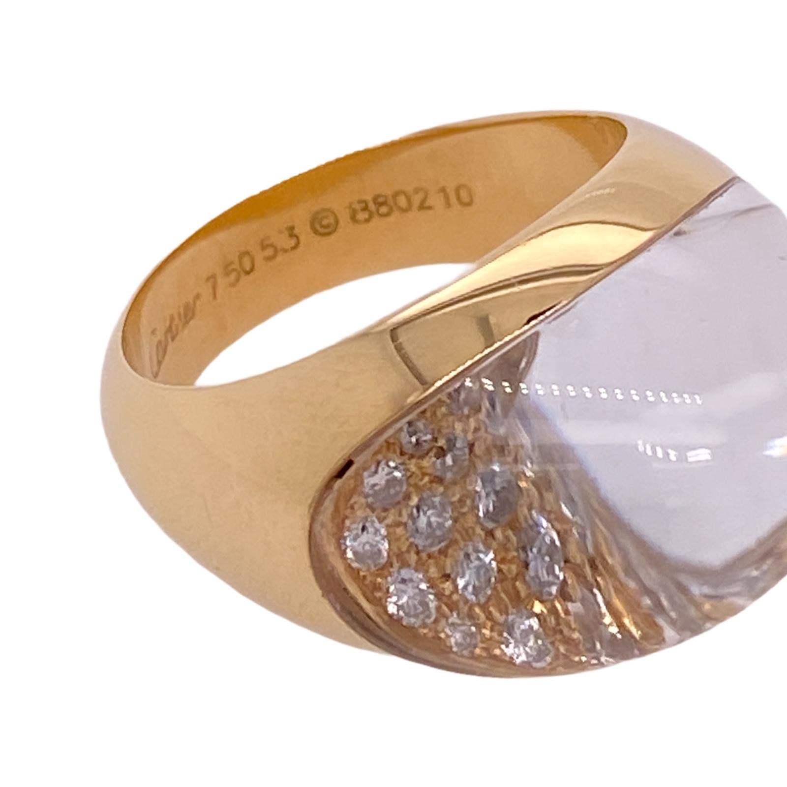 Round Cut Myst de Cartier Diamond Crystal 18 Karat Yellow Gold Estate Ring